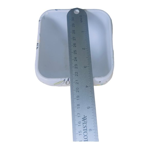 Libbey Glass Handmade Flower Votive Bowl Decoupaged Heavy Glass Curved Square - Picture 8 of 16